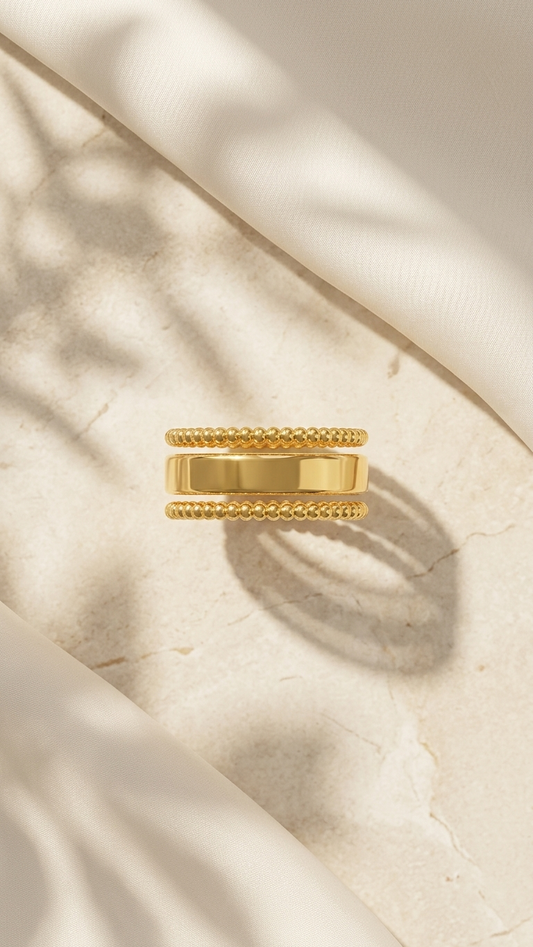 Luxe Layered Gold Band Ring