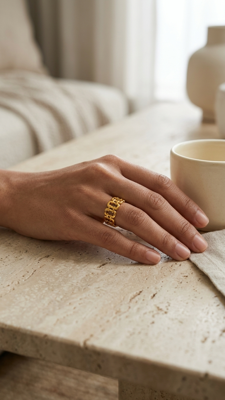 Luxe Chain Link Adjustable Ring