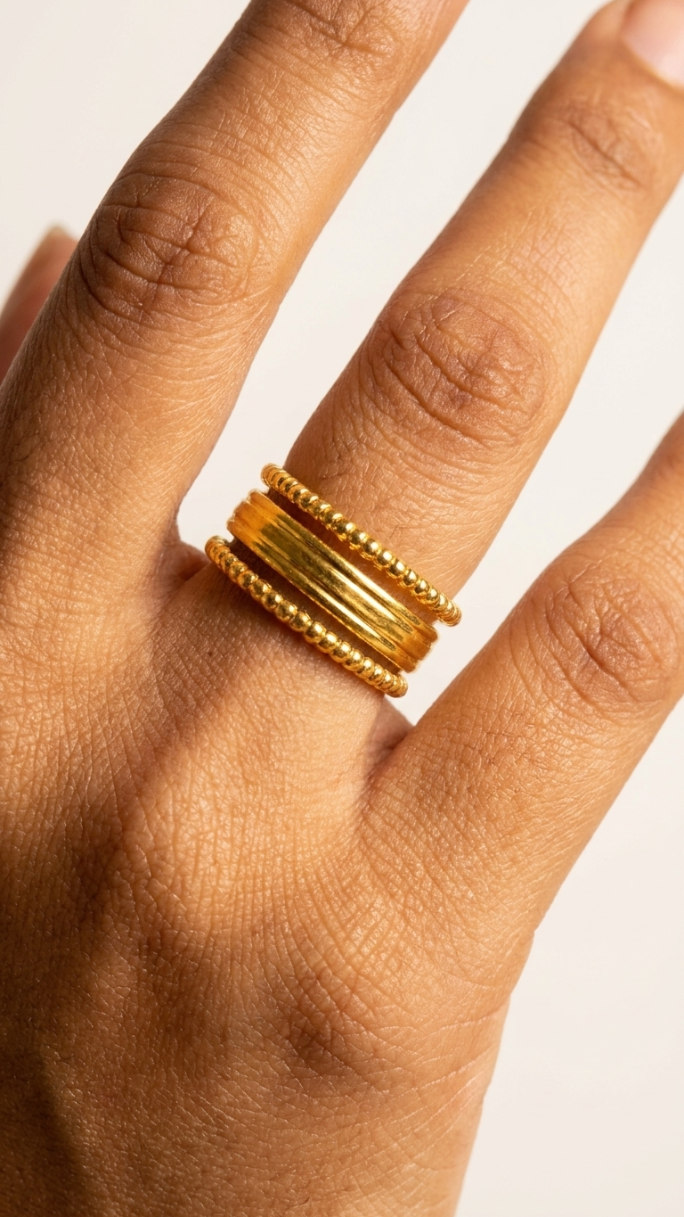 Luxe Layered Gold Band Ring