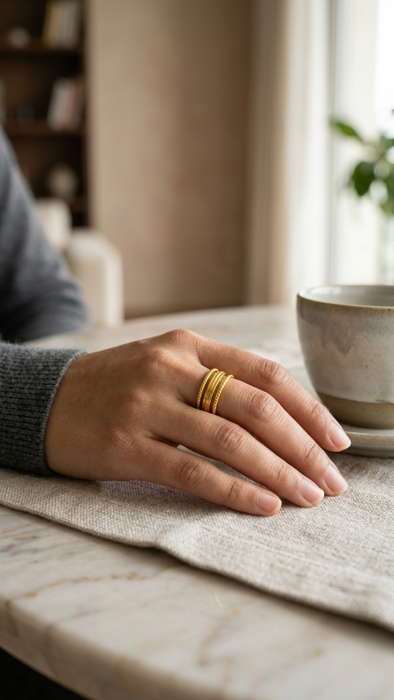 Luxe Layered Gold Band Ring