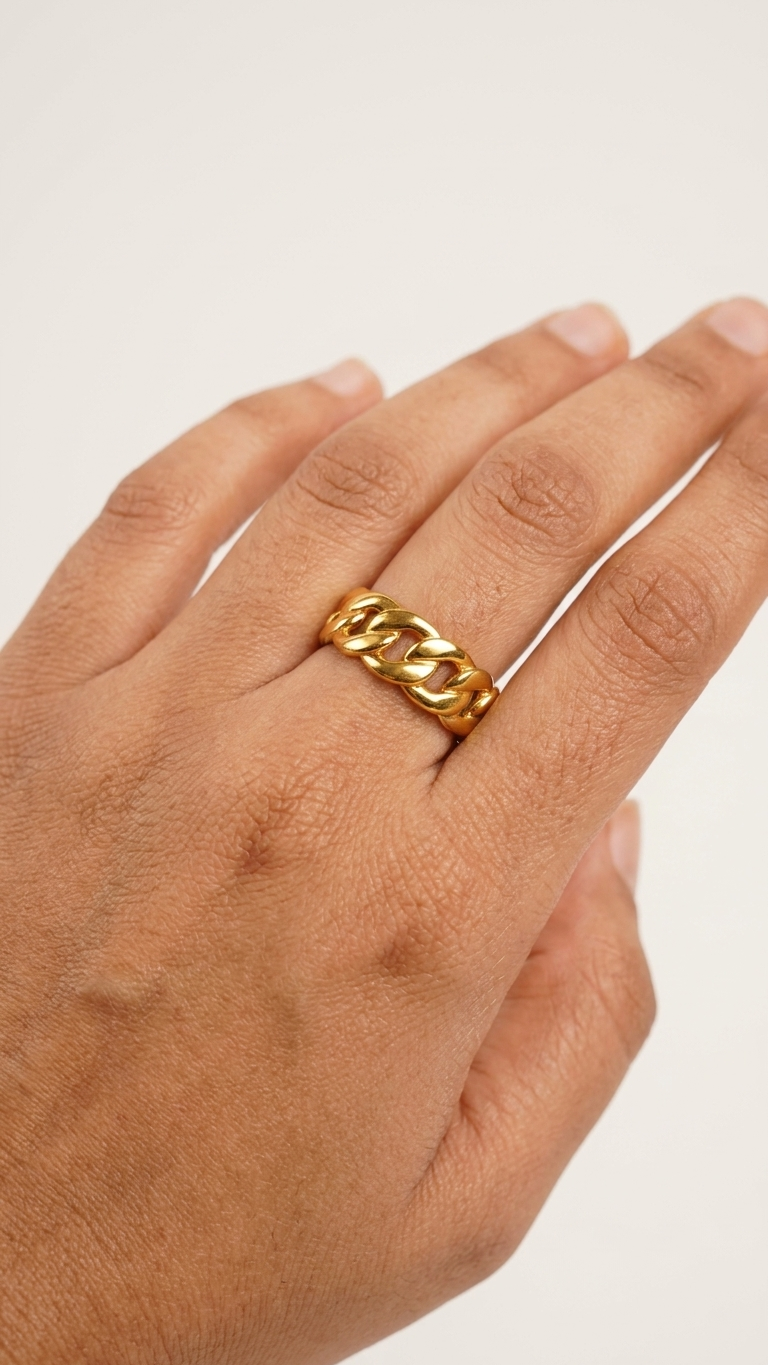 Bold Chain Link Gold Ring