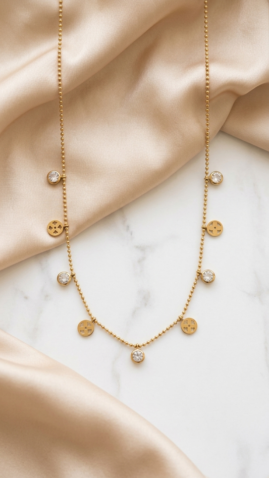 Celeste Crystal Charm Necklace