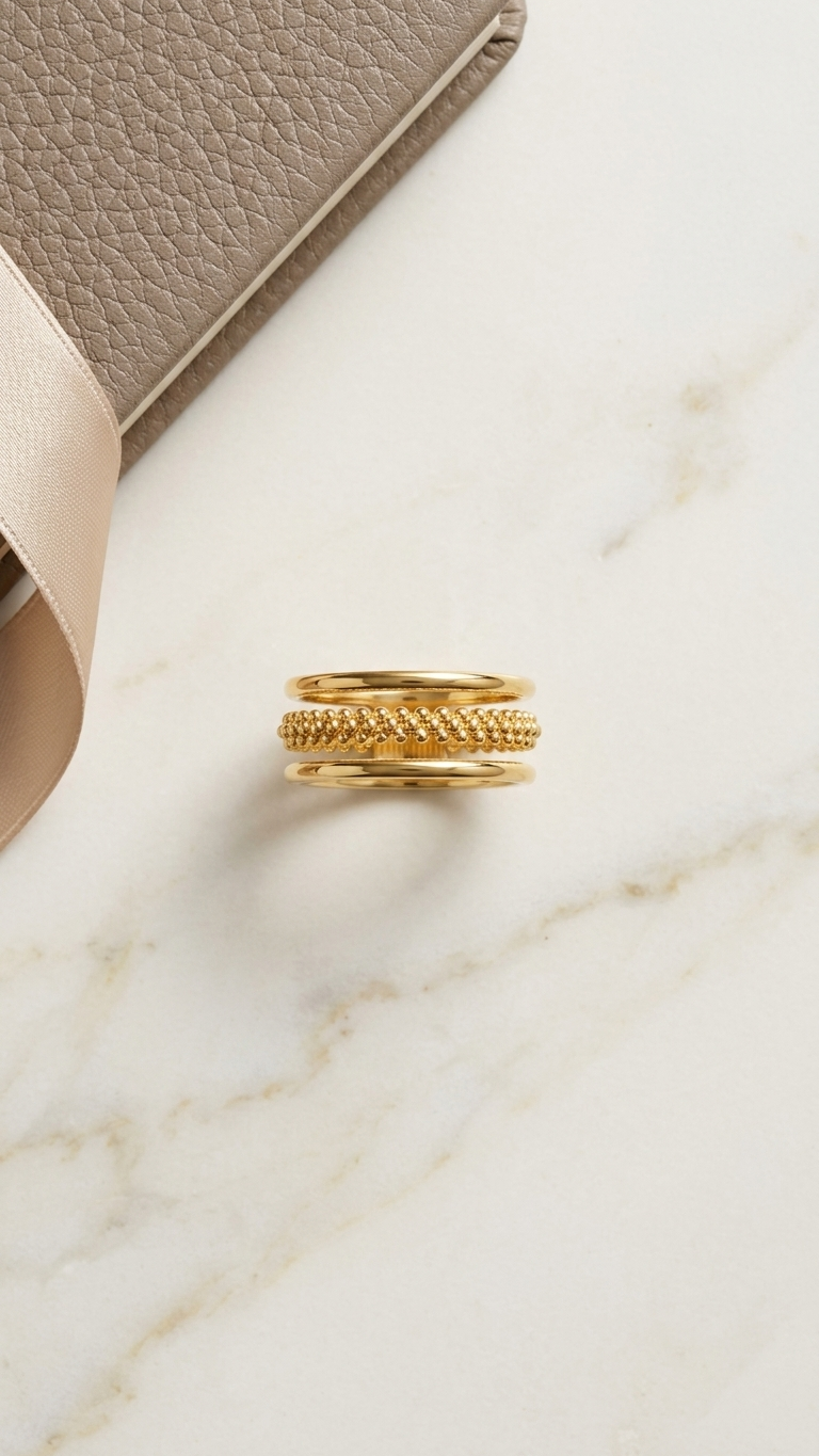 Elegant Gold Daisy Band Ring