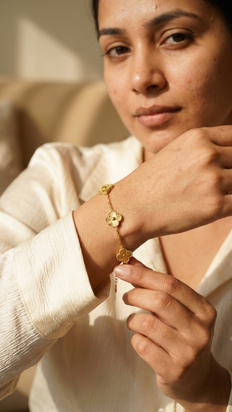 Golden Blossom Charm Bracelet