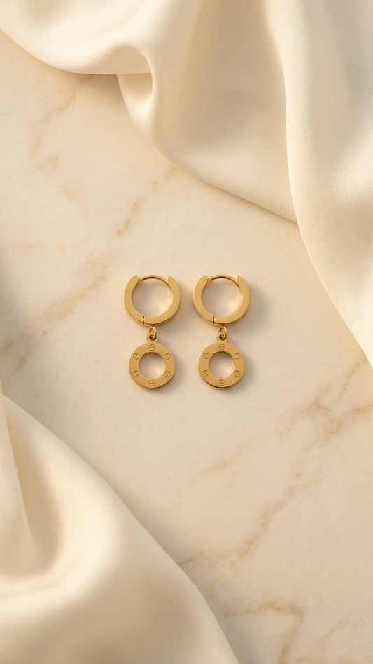 Celeste Circle Drop Hoop Earrings