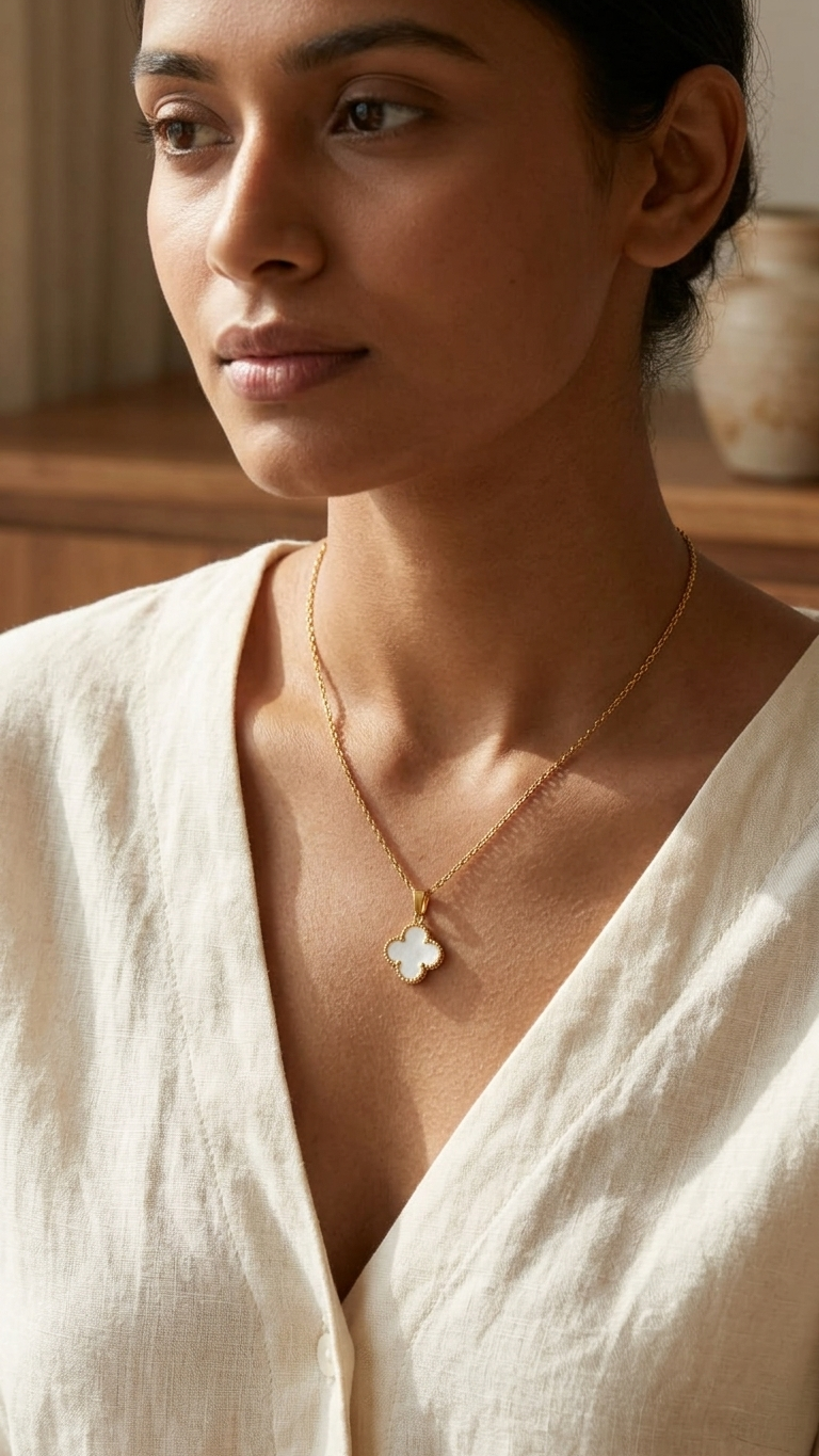 Pearl Clover Pendant Necklace
