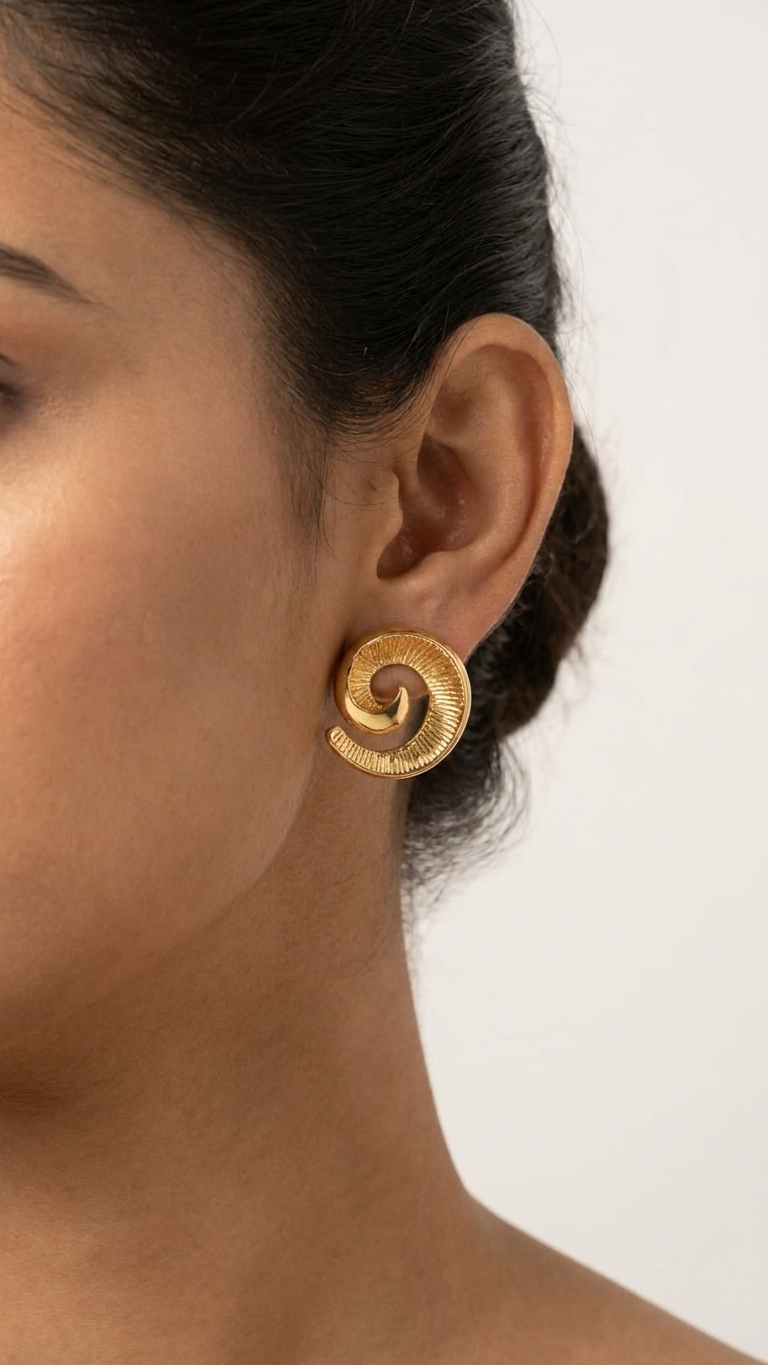 Aurora Spiral Stud Earrings