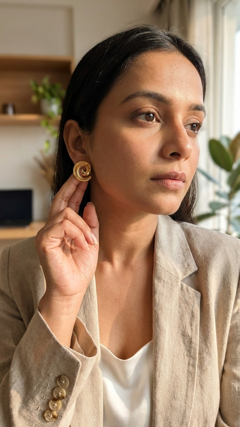 Aurora Spiral Stud Earrings