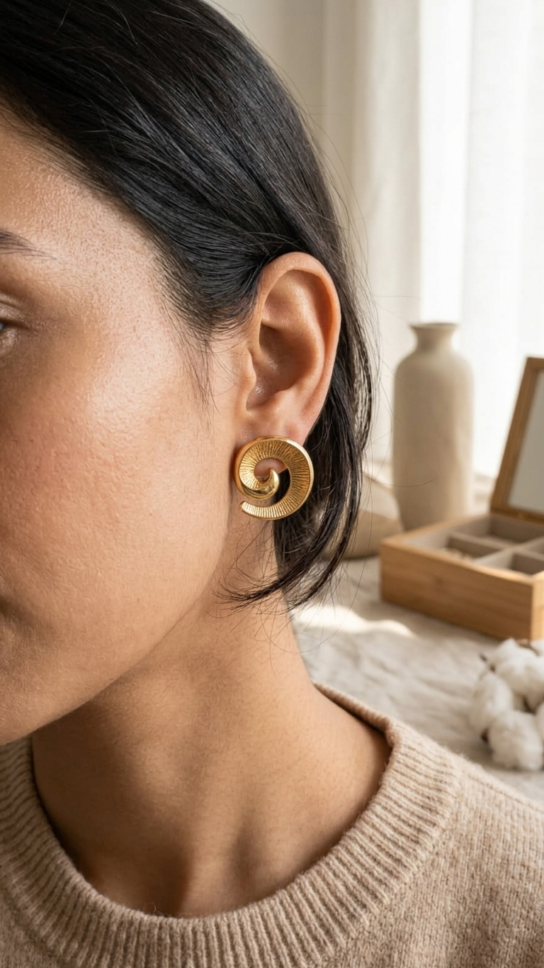 Aurora Spiral Stud Earrings