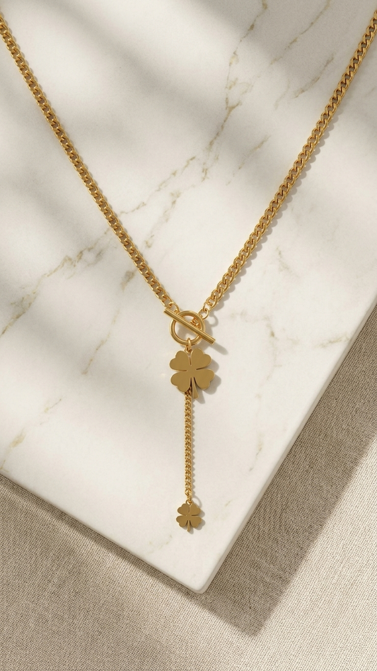 Lucky Clover Tassel Necklace