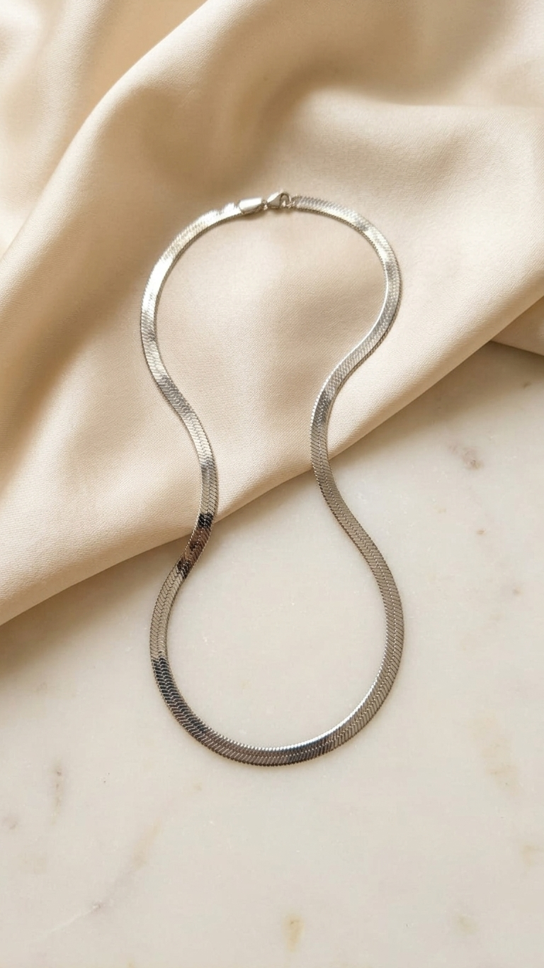Liquid Herringbone Chain Necklace