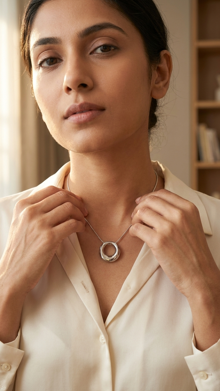 Silver Double Circle Pendant