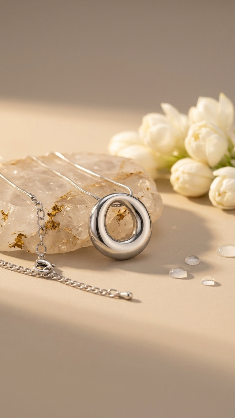 Silver Double Circle Pendant